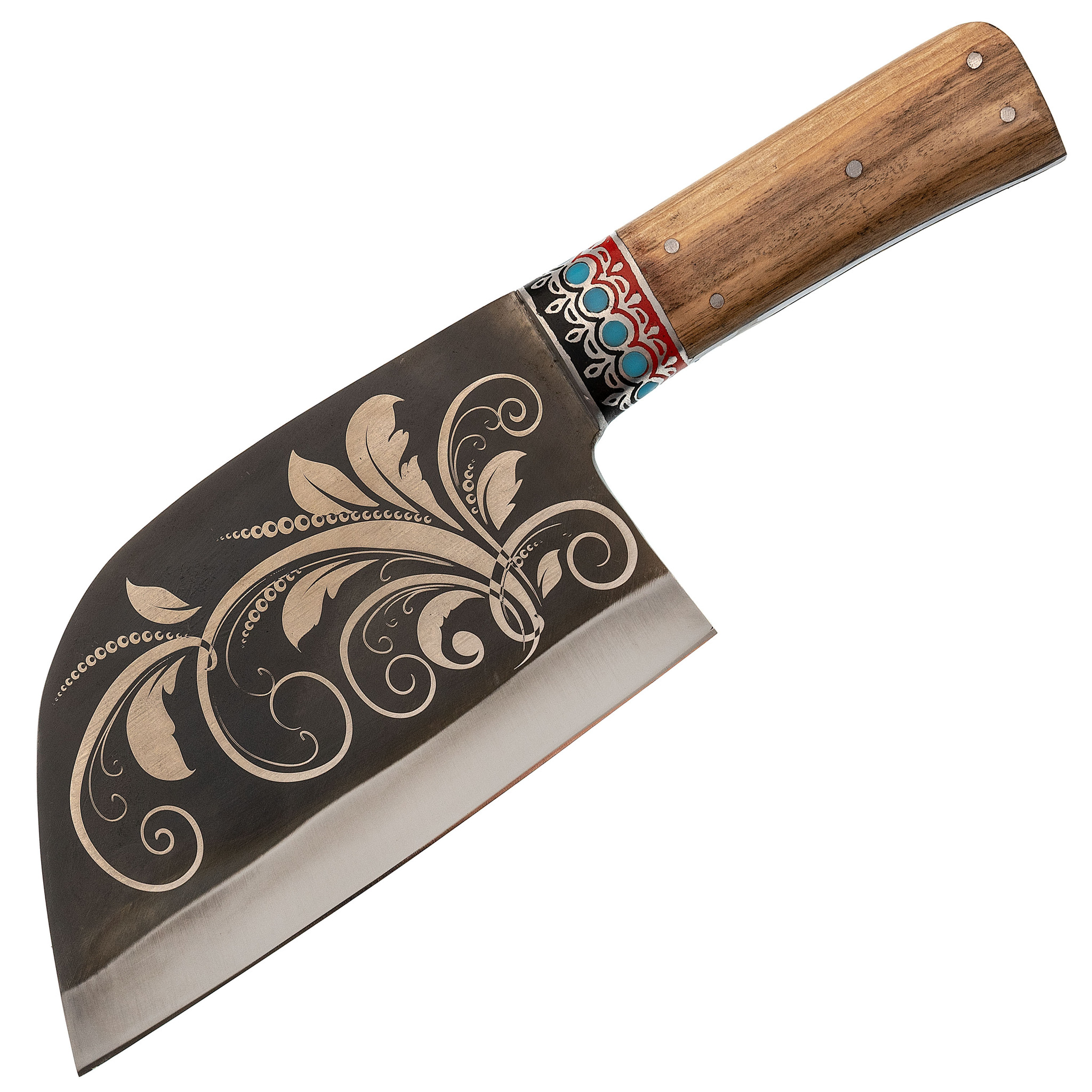 фото Тяпка для мяса шеф, дерево, олово, шх-15 узбекские ножи