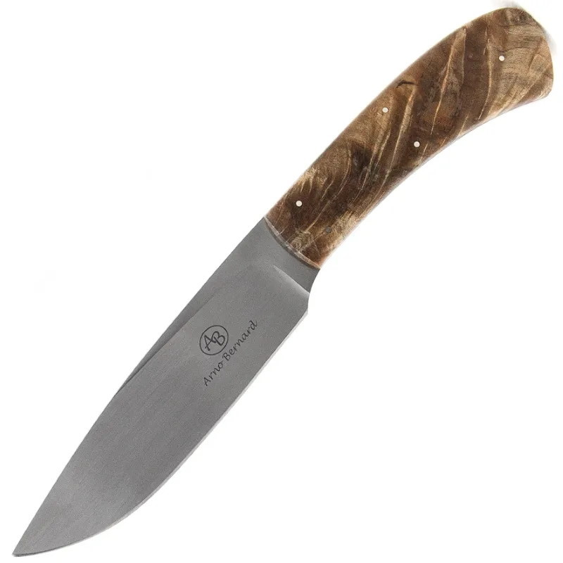 Нож с фиксированным клинком Arno Bernard Leopard, сталь N690, рукоять Spalted Maple