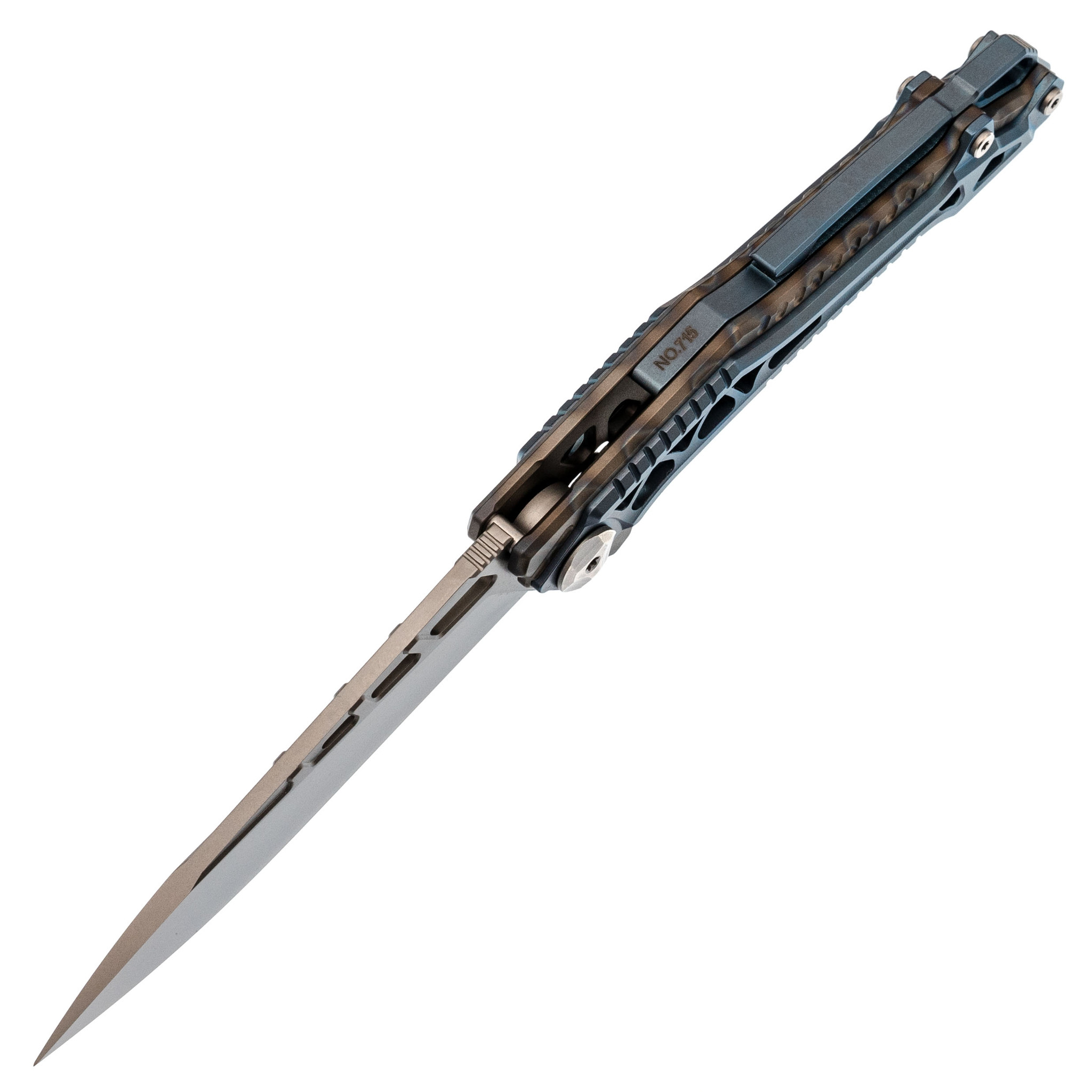 Складной нож Nimo Fat Dragon Blue, сталь M390 - фото 2