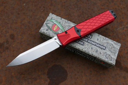 Складной автоматический нож Reptilian Шик-02, сталь VG-10, рукоять алюминий, красный