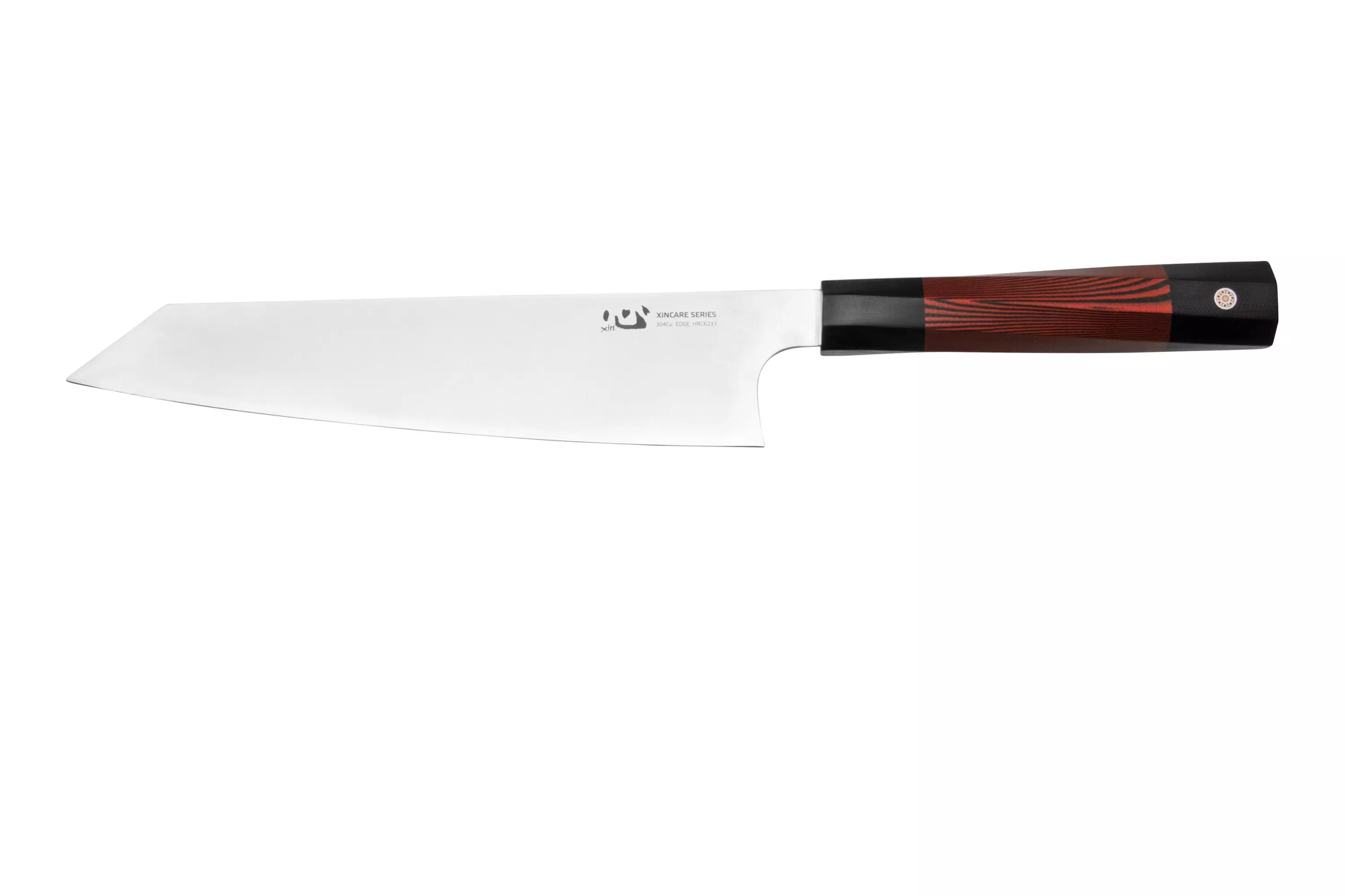 Нож кухонный Xin Cutlery Kritsuke Chef 213мм, сталь 304Cu, рукоять красно-черный G10 - фото 2