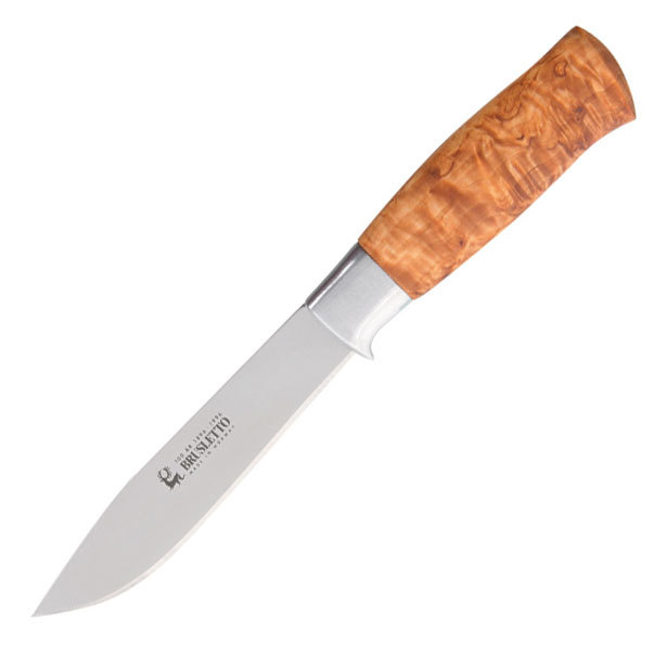 Нож с фиксированным клинком Brusletto Hunter, сталь Sandvik 12C27, рукоять карельская береза нож разделочный заноза цм карельская береза аир