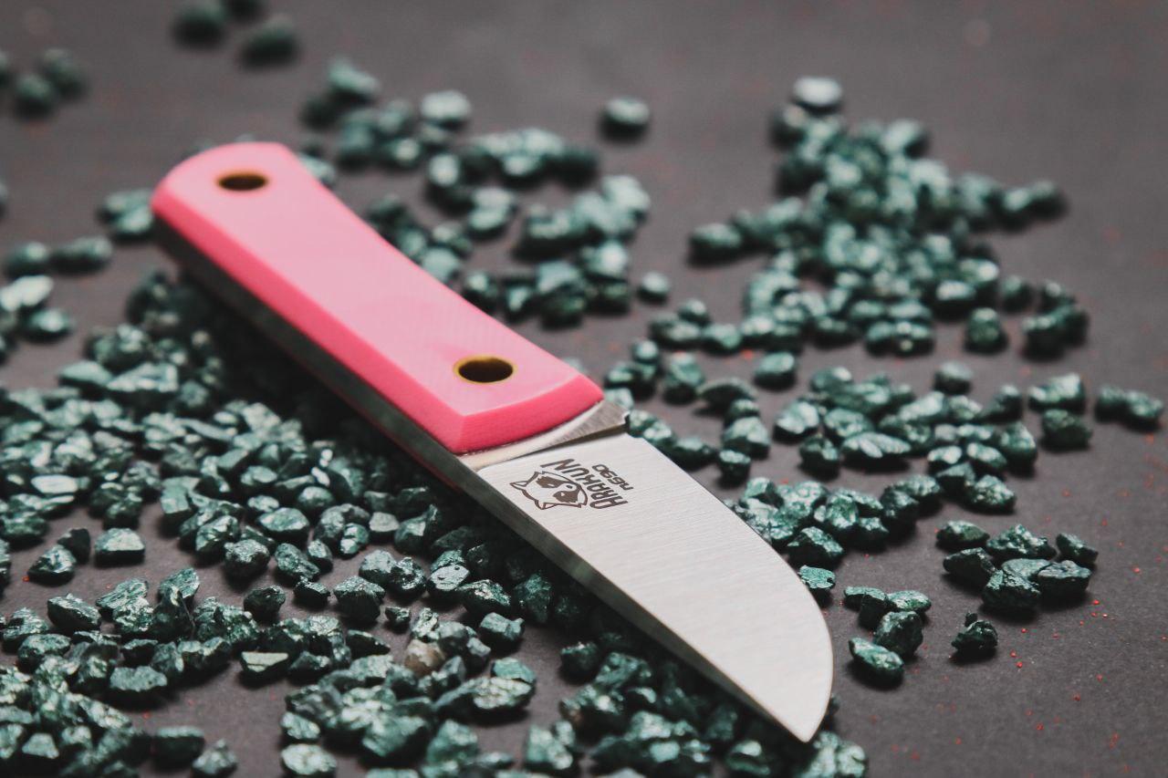 Нож Колибри, сталь N690, рукоять G10 розовая - фото 4