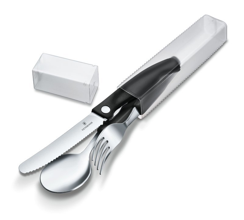 Набор из 3 столовых приборов VICTORINOX Swiss Classic, черный нож для хлеба swiss modern victorinox 26 см