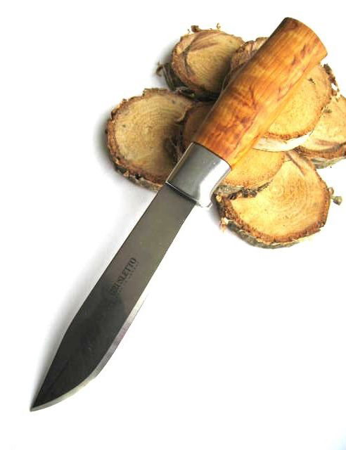 Нож с фиксированным клинком Brusletto Hunter, сталь Sandvik 12C27, рукоять карельская береза от Ножиков