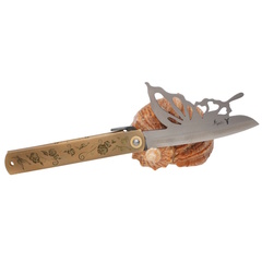 Фото Складной нож Nagao Higonokami Papilio - Butterfly, 100мм, сталь Aogami Silver, рукоять латунь