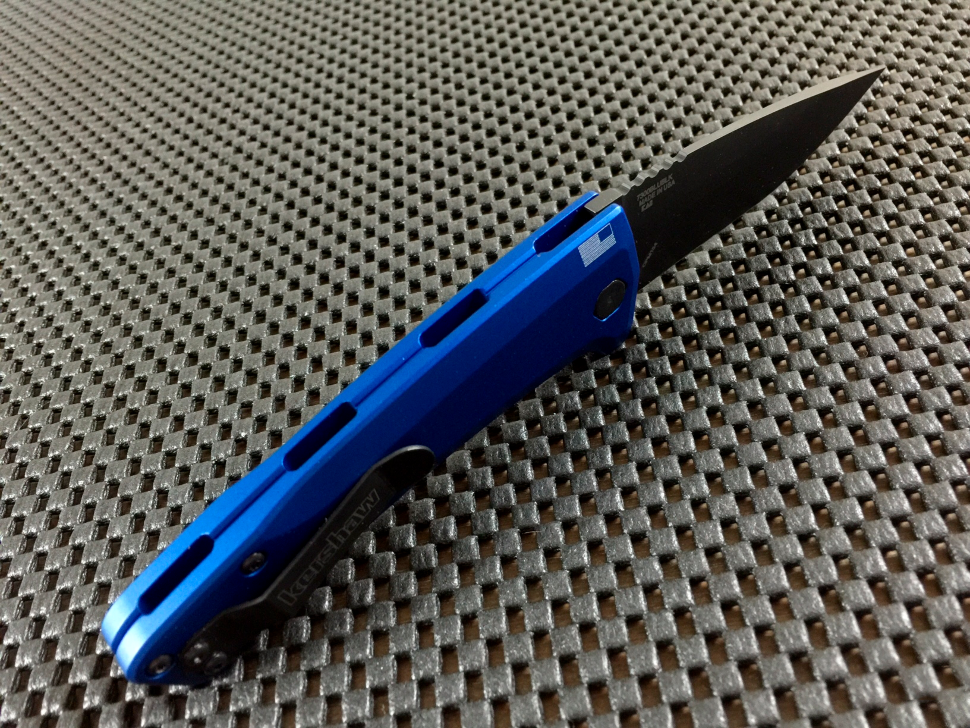 фото Полуавтоматический складной нож launch 3 - kershaw 7300blublk blue, сталь crucible cpm® 154, рукоять анодированный алюминий, синий