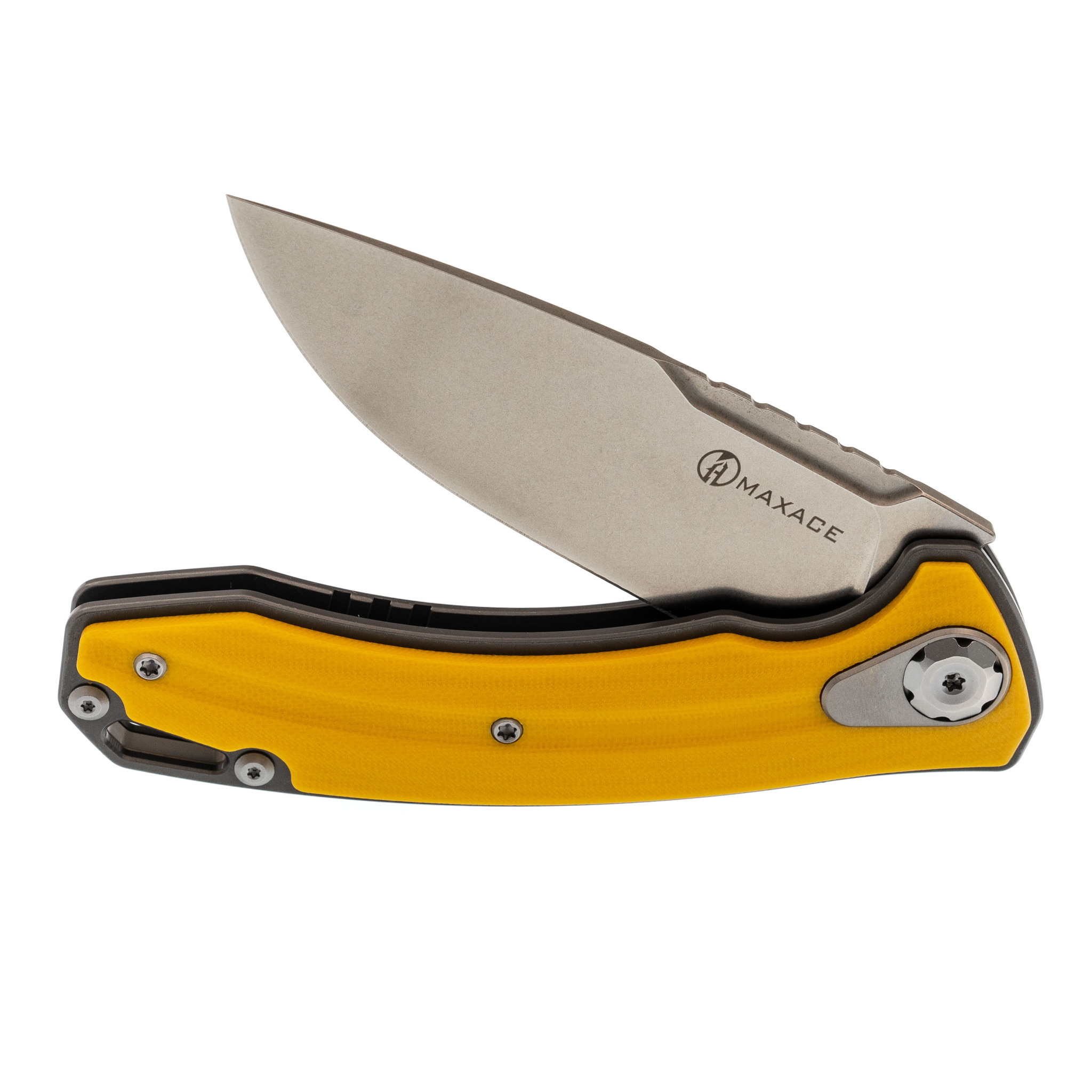 фото Складной нож maxace balance-m 2.0 yellow, сталь m390, g10 maxace knife