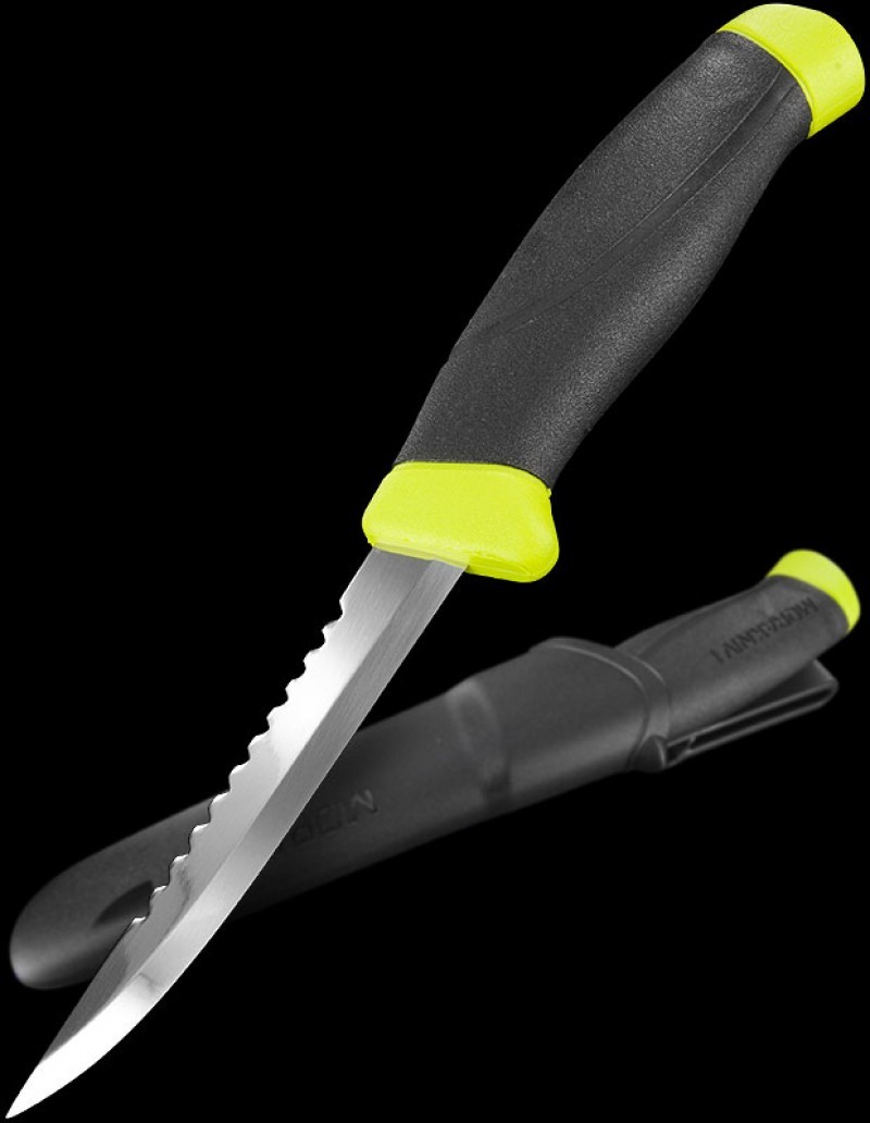 Нож с фиксированным лезвием Morakniv Fishing Comfort Scaler 098, сталь Sandvik 12C27, рукоять резина/пластик - фото 6