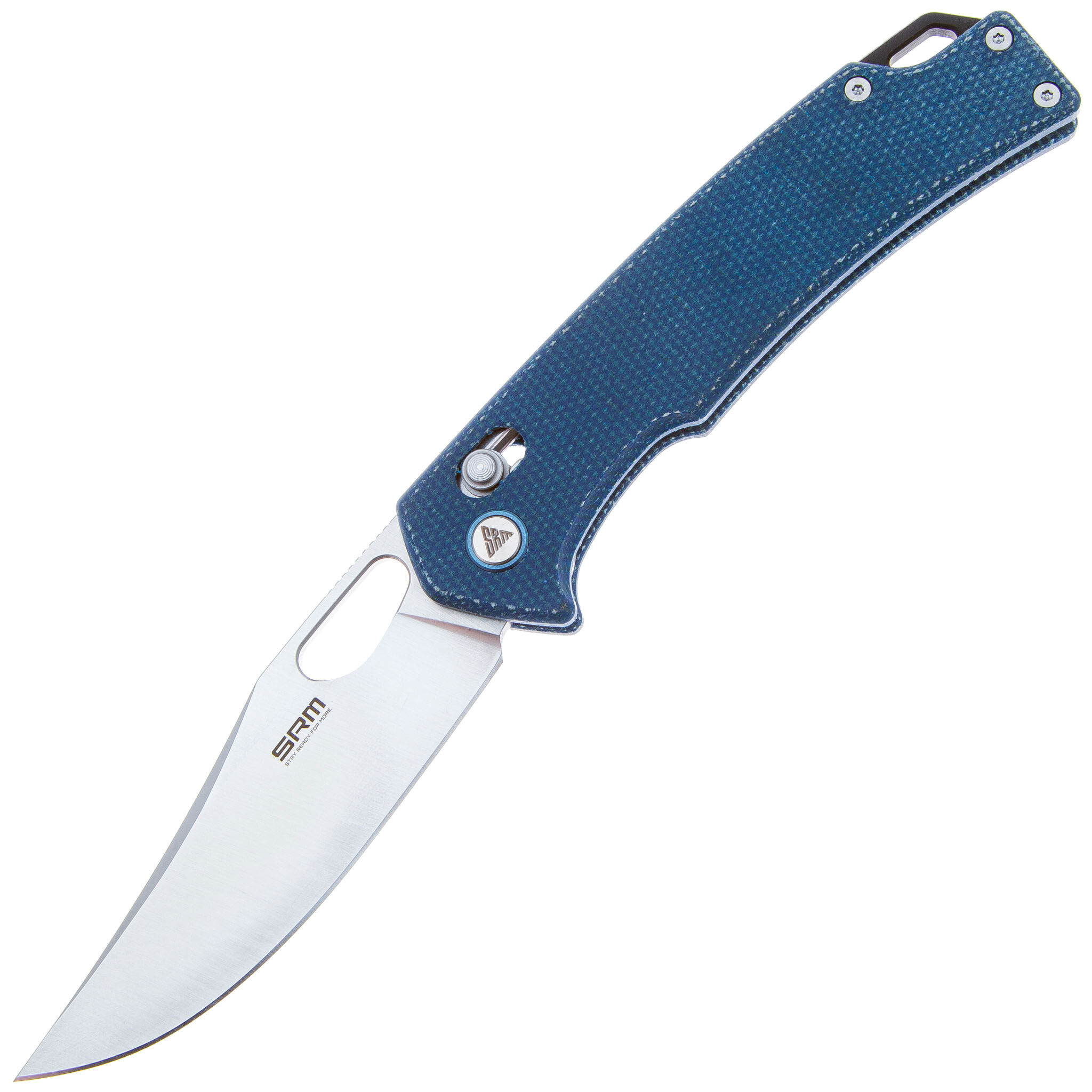 Складной нож SRM 9203-ME, сталь 10Cr15CoMoV, рукоять микарта, синий, Бренды, SRM Knives