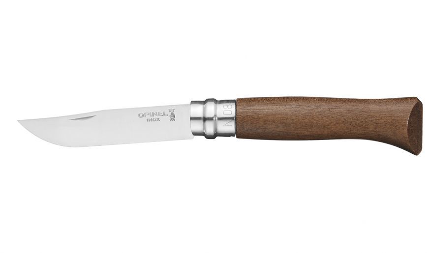 Нож складной Opinel №8 Walnut Tree, сталь Sandvik 12С27, рукоять орех, 002022, картонная коробка от Ножиков