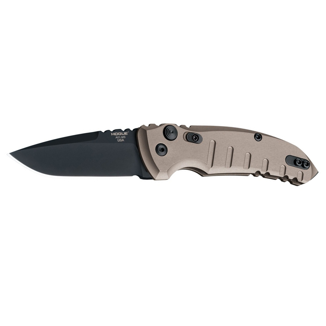 Автоматический складной нож A01-Microswitch, Black Drop Point Blade, Flat Dark Earth Aluminum Handle - фото 2