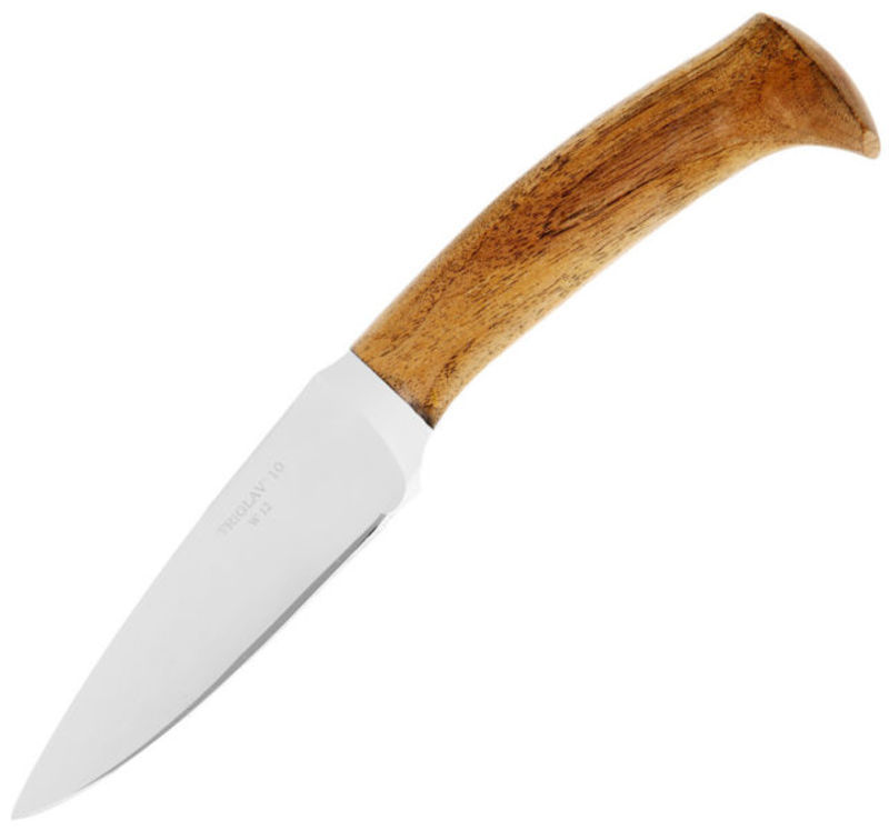 Нож с фиксированным клинком Triglav, Walnut Handle. Oskar Kogoj Design, Brown Leather Sheath 9.8 см.