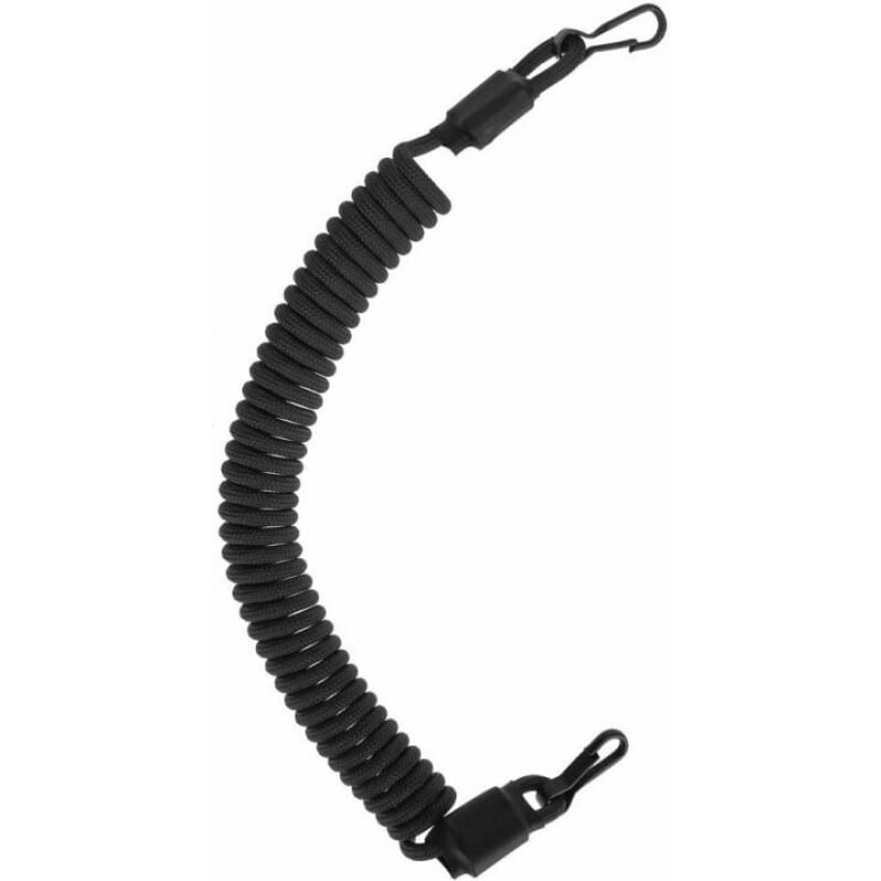 Страховочный шнур (тренчик) из паракорда с карабинами, black