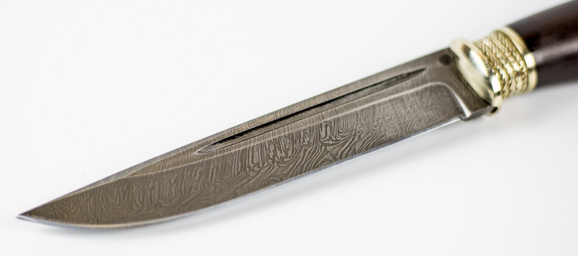 фото Нож игла, дамасская сталь, рукоять граб ножи крутова