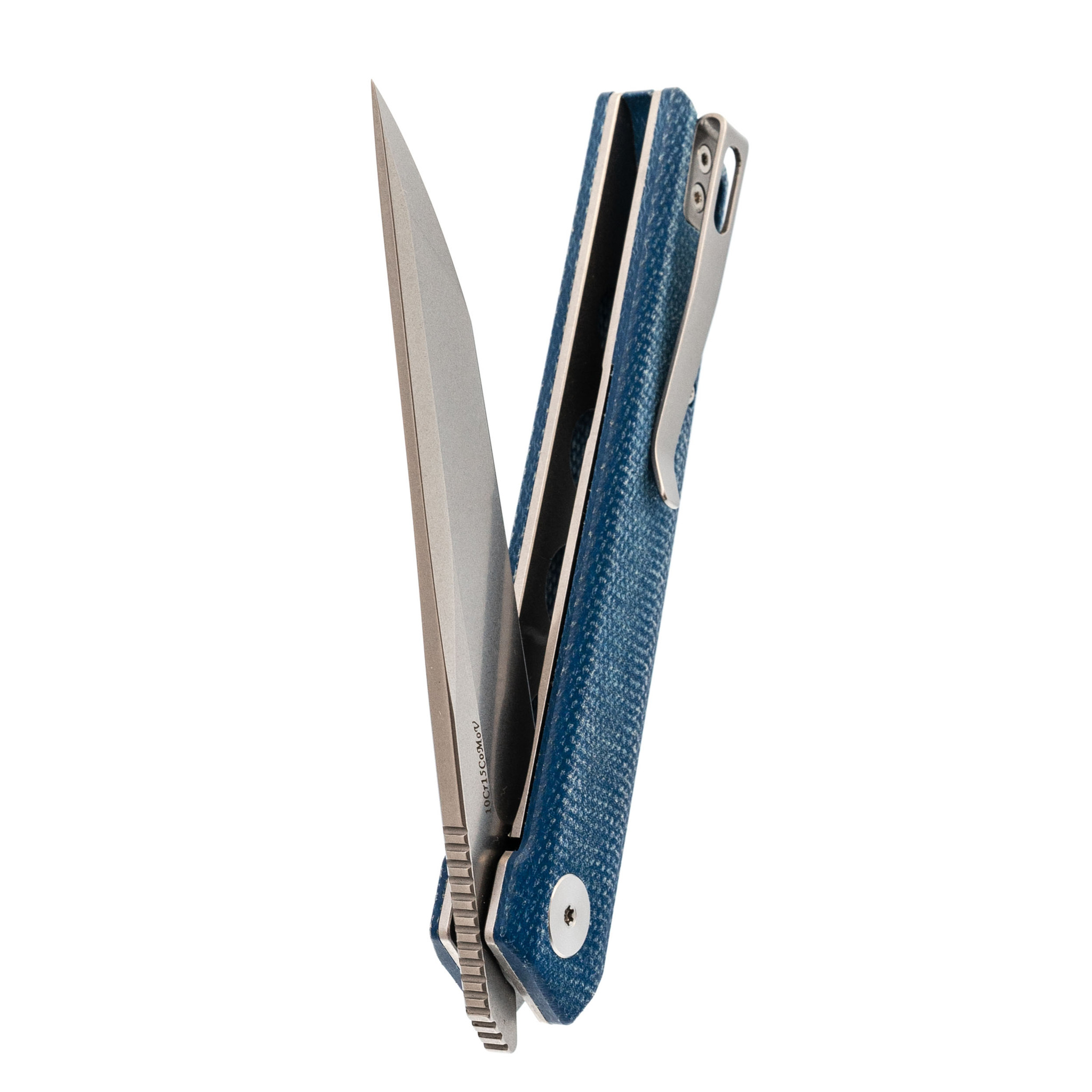 Складной нож Trivisa Equ-04L, сталь 10Cr15CoMoV, рукоять микарта, синий - фото 6