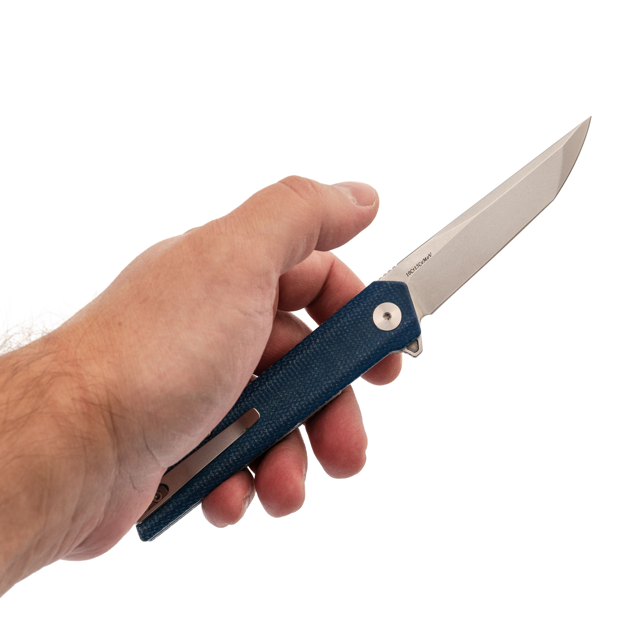 Складной нож Trivisa Equ-04L, сталь 10Cr15CoMoV, рукоять микарта, синий - фото 7