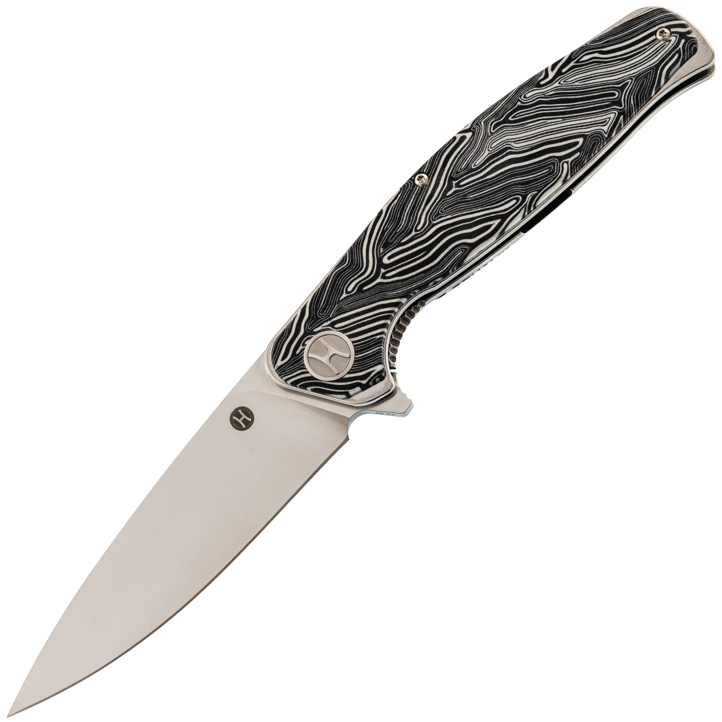 Складной нож Honor Ajax, сталь D2, рукоять Damascus G10 горизонтальный для складного ножа на пояс 130 мм
