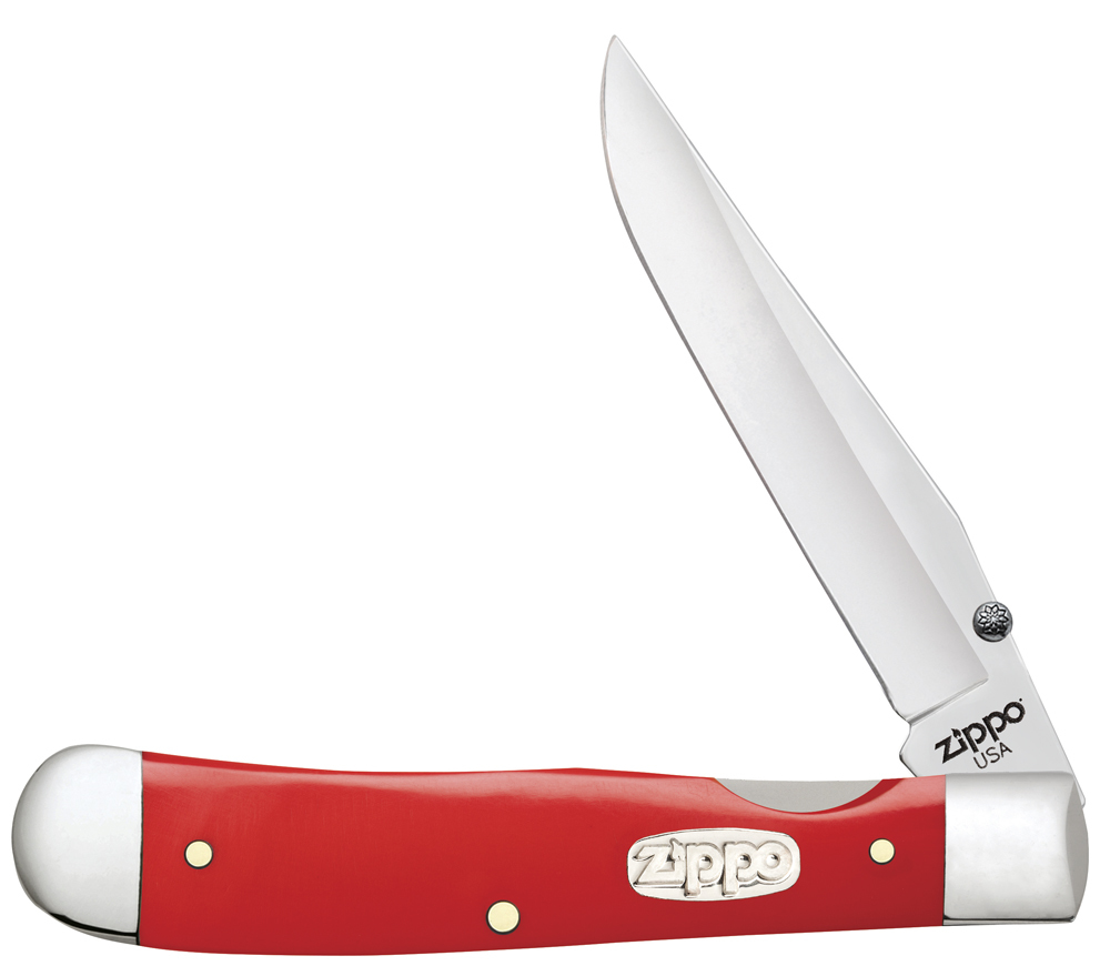 фото Нож перочинный zippo red synthetic trapperlock, 105 мм, красный + зажигалка zippo 207