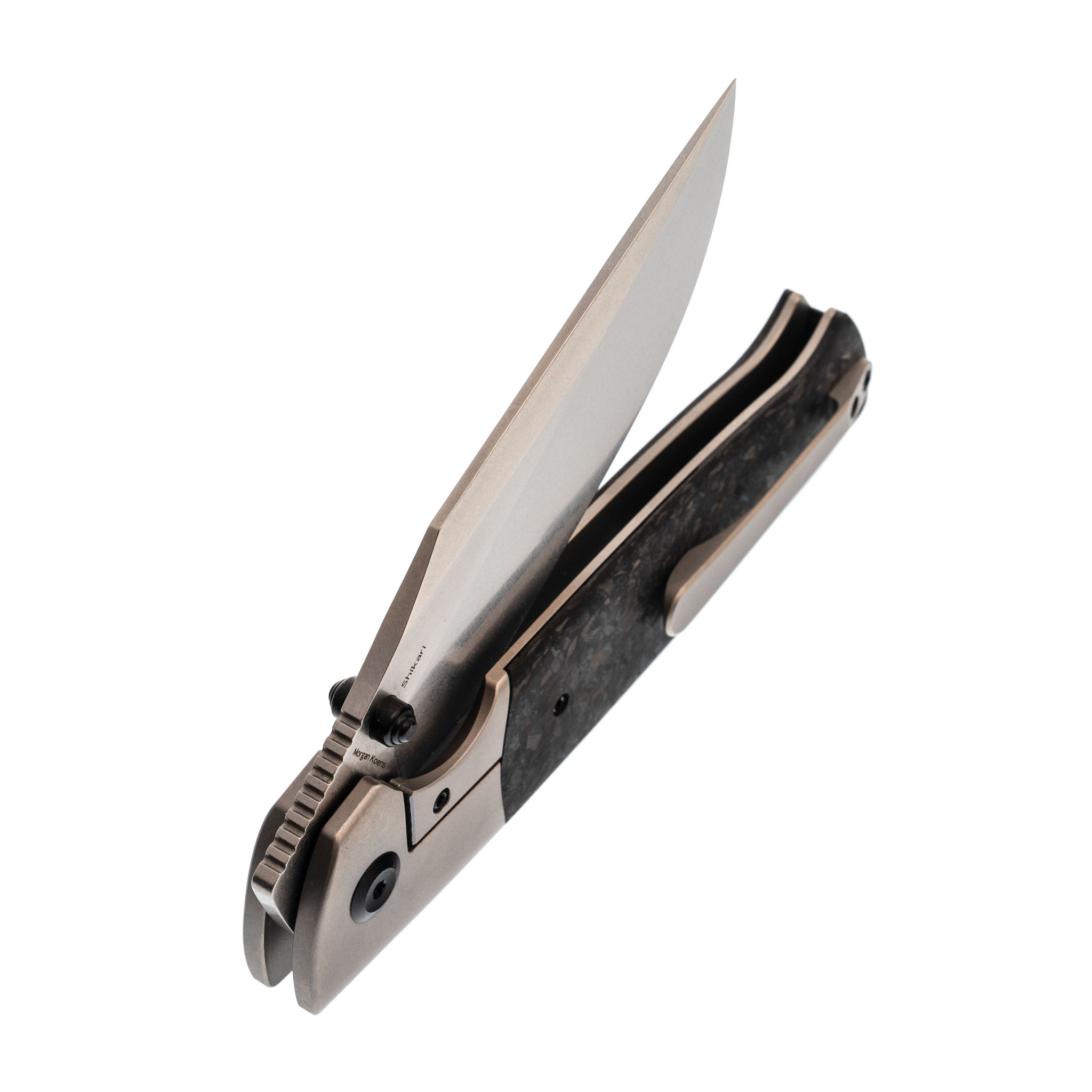 Складной нож Kansept knives Shikari, сталь CPM-20CV, титан/карбон - фото 8