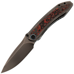 Фото Складной нож WE Knife Winsome, сталь M390, рукоять титан/Lava Flow карбон
