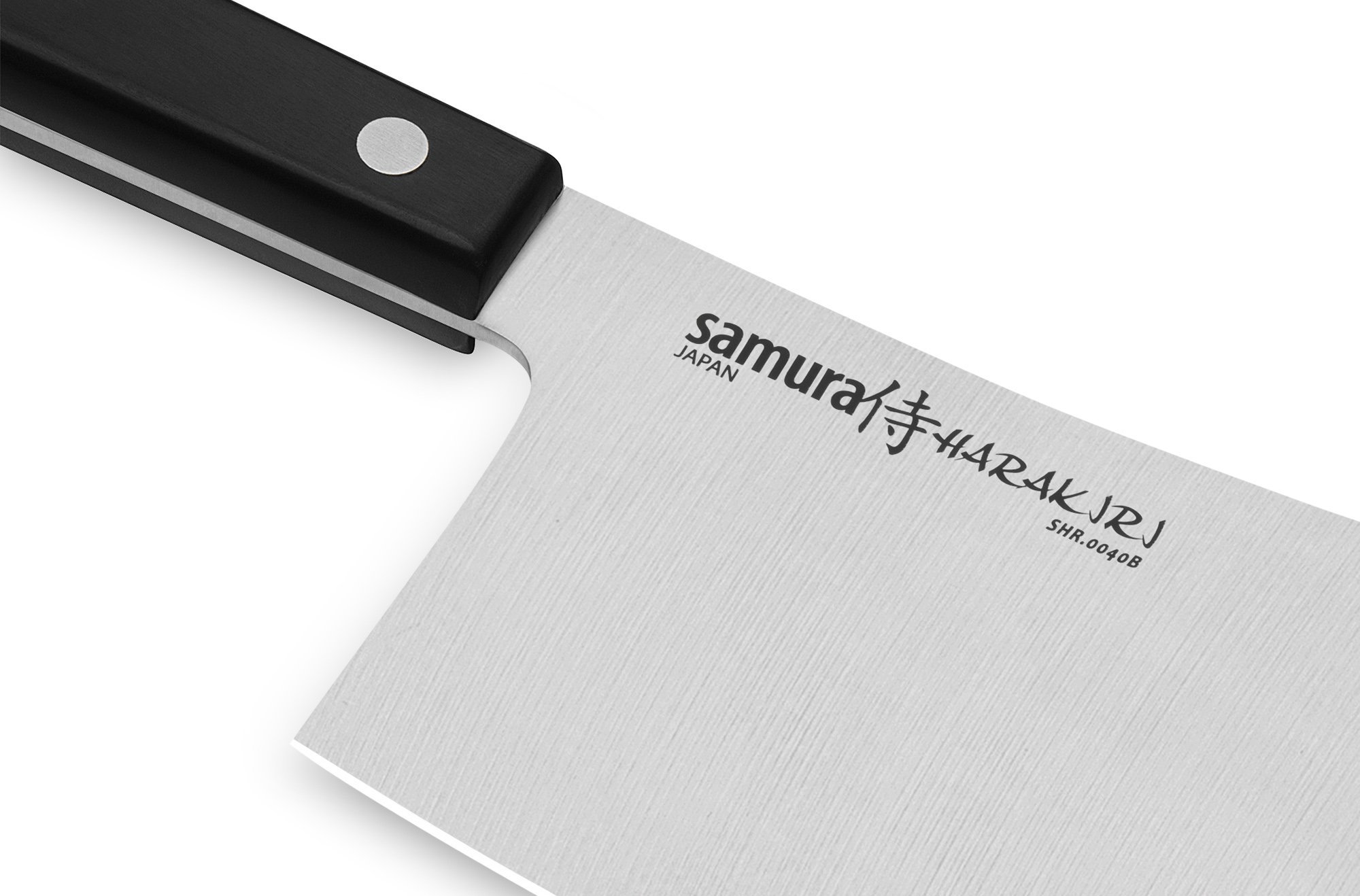 фото Нож-топорик кухонный для мяса samura "harakiri" (shr-0040b) 180 мм, сталь aus-8, рукоять abs пластик, чёрный