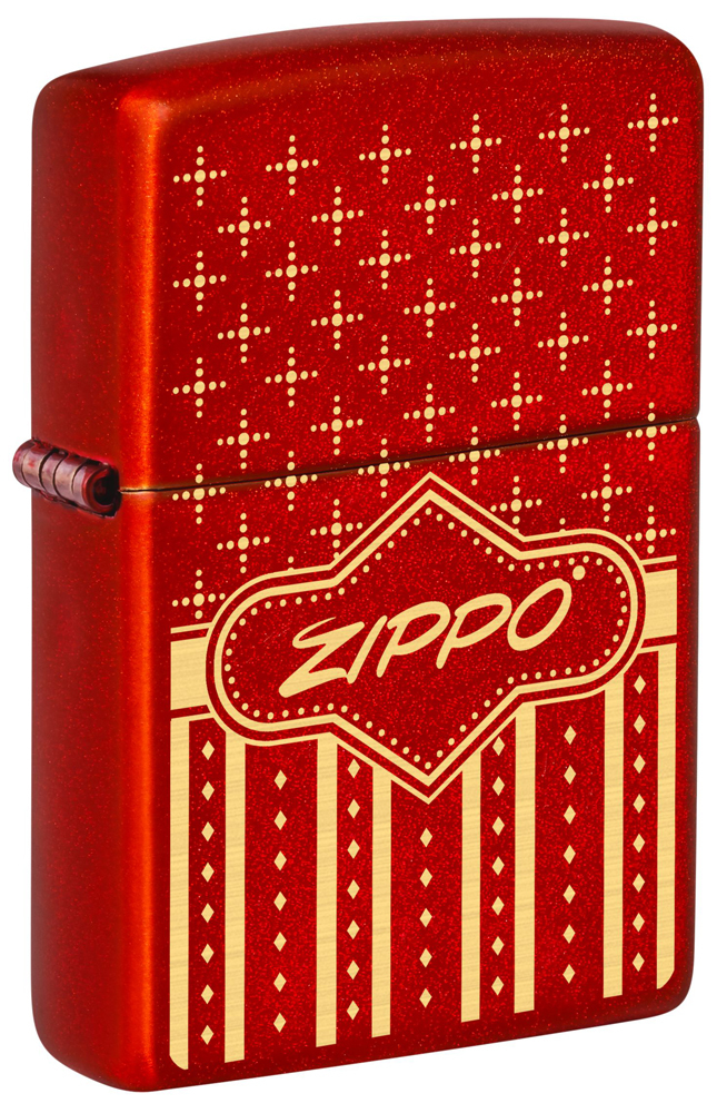 Зажигалка ZIPPO с покрытием Metallic Red, латунь/сталь, красная