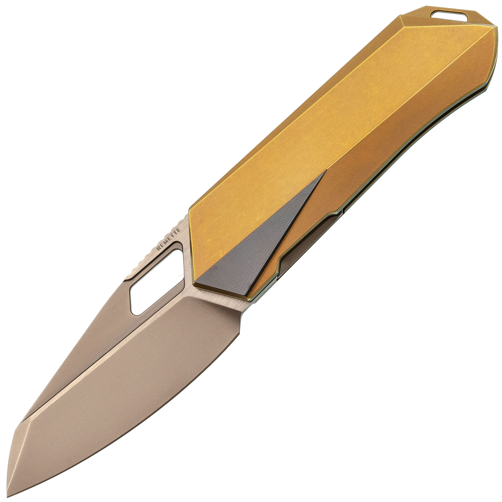 Складной нож Remette Woodpecker, сталь M390, рукоять титан, золотой