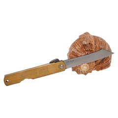 Фото Складной нож Nagao Higonokami Warikomi Mitsuo, 70мм, сталь Aogami, рукоять латунь