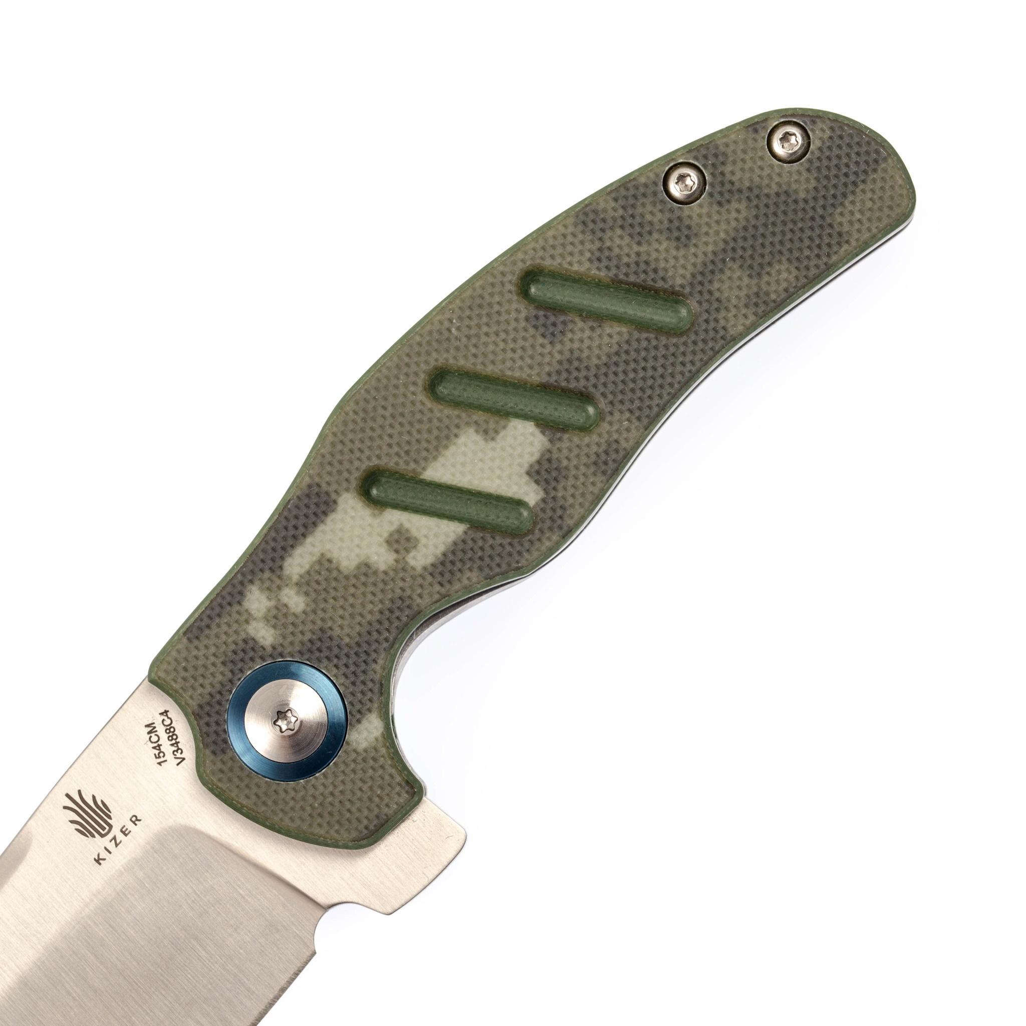 Складной нож Kizer C01C Camo, сталь 154CM, рукоять G10 - фото 4