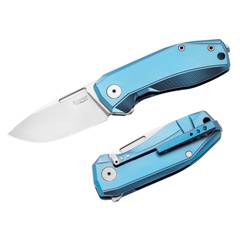 Фото Складной нож LionSteel NANO, сталь MagnaCut, рукоять титан, голубой