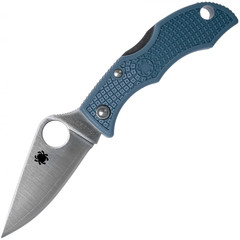 Фото Складной нож-брелок LADYBUG - Spyderco LBLP3E, сталь V-Toku2 / Laminated 410 Satin Plain, рукоять серо-синий термопластик FRN