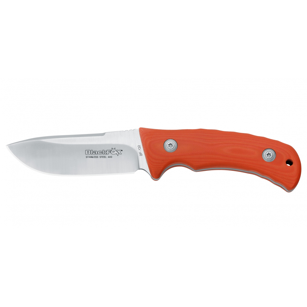 Нож Fox Blackfox Hunter, сталь 440А, рукоять стеклотекстолит G-10, оранжевый - фото 3