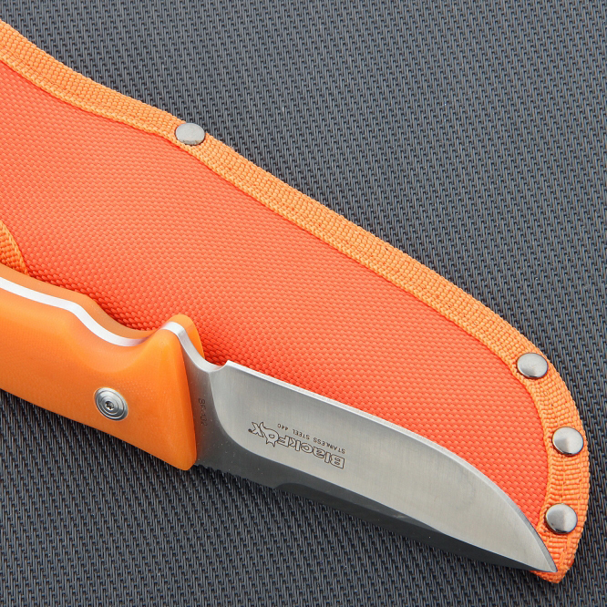 Нож Fox Blackfox Hunter, сталь 440А, рукоять стеклотекстолит G-10, оранжевый - фото 5