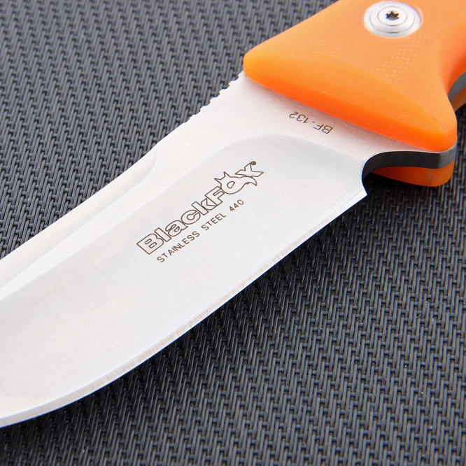 Нож Fox Blackfox Hunter, сталь 440А, рукоять стеклотекстолит G-10, оранжевый - фото 6