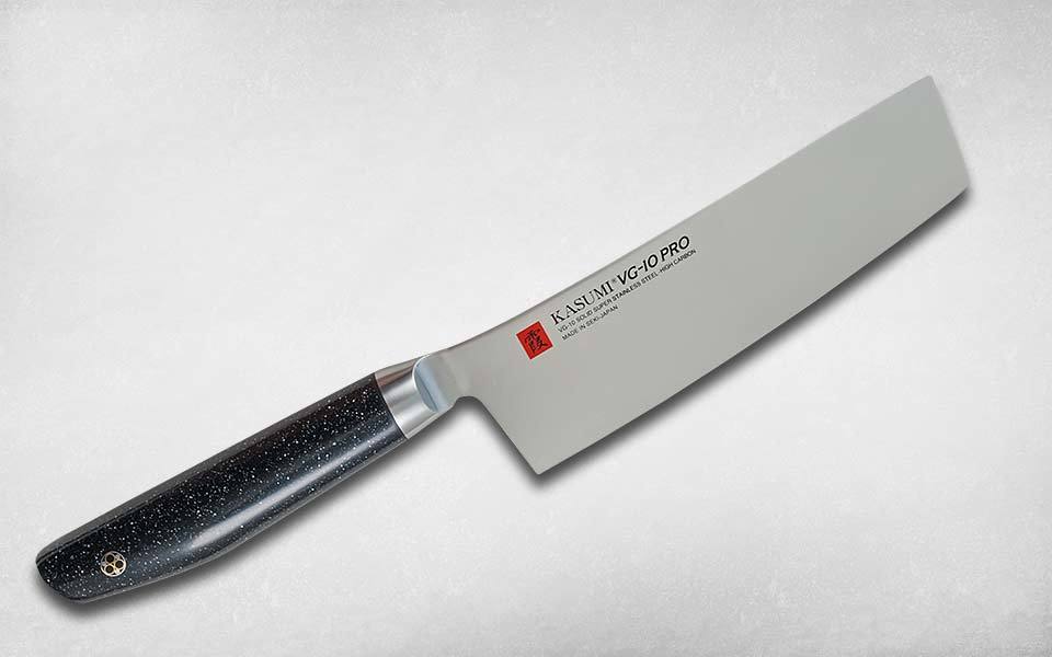 Нож кухонный Накири VG10 PRO 170 мм, Kasumi, 54017, сталь VG-10, искусственный мрамор, чёрный