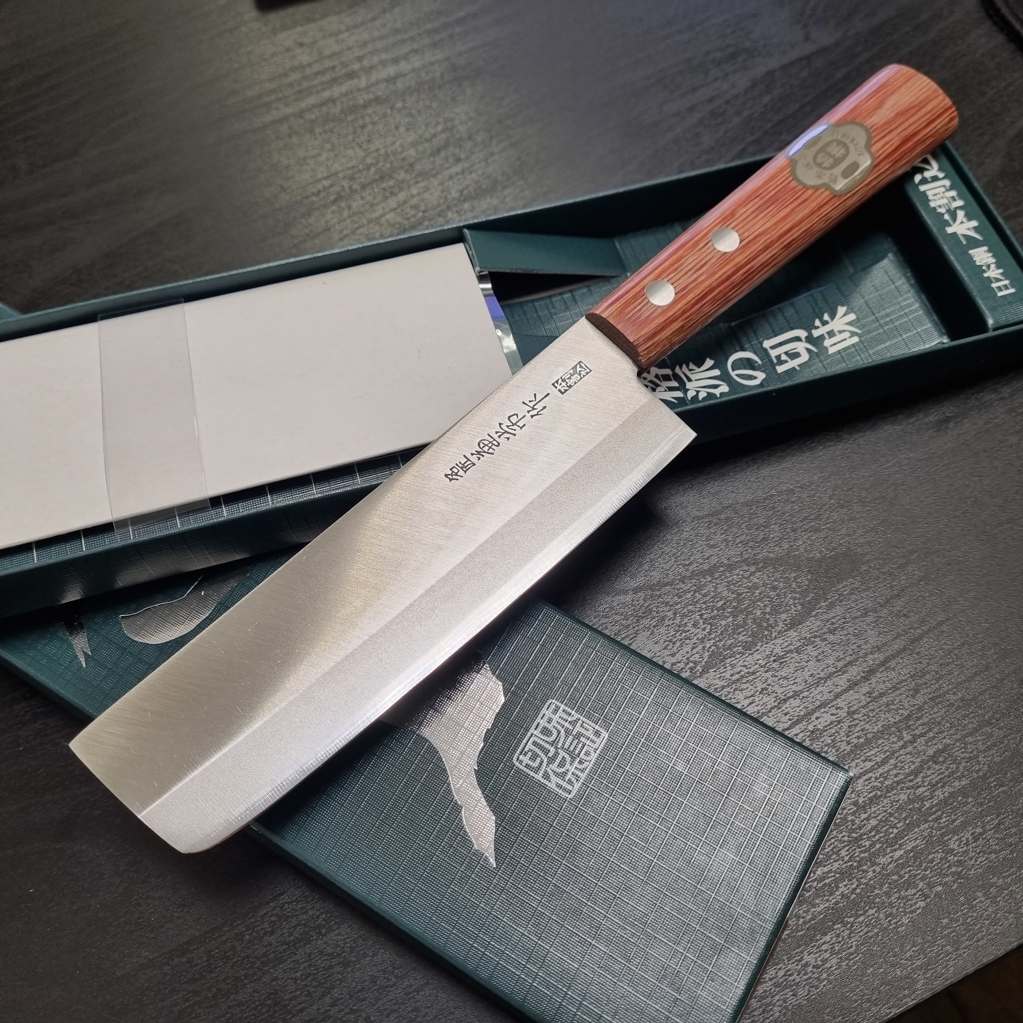 Нож кухонный Накири 135 мм, сталь Shirogami 2/SUS410, рукоять plywood