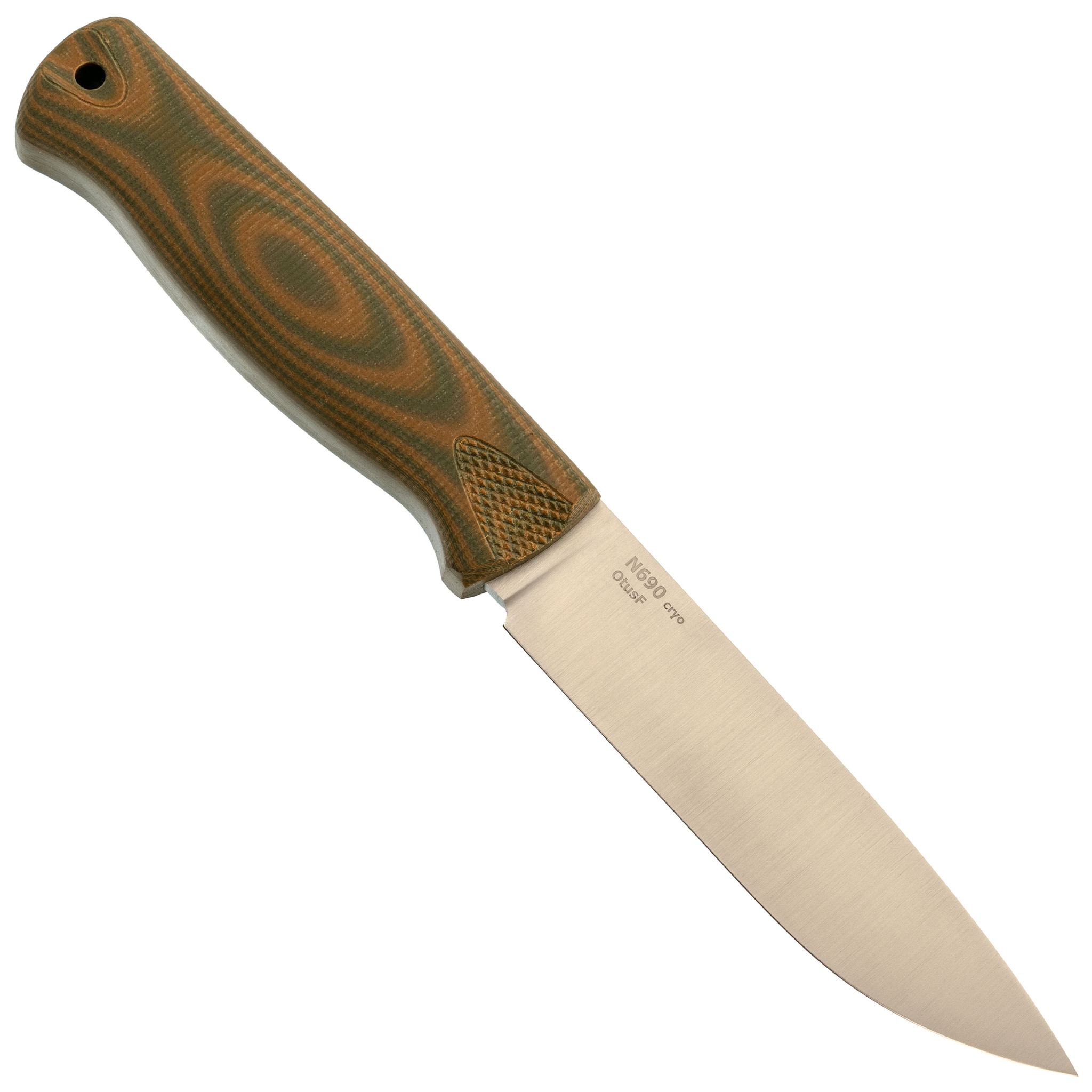 Нож Otus-F, сталь N690, рукоять G10, песочный/оливковый - фото 3