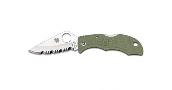 Складной нож-брелок Ladybug 3 Spyderco LFGS3, сталь VG-10 Satin Serrated, рукоять термопластик FRN (Foliage Green) зелёный от Ножиков