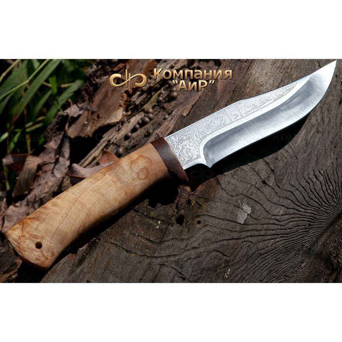 Нож АиР Клычок-1, сталь К-340, рукоять карельская береза - фото 2