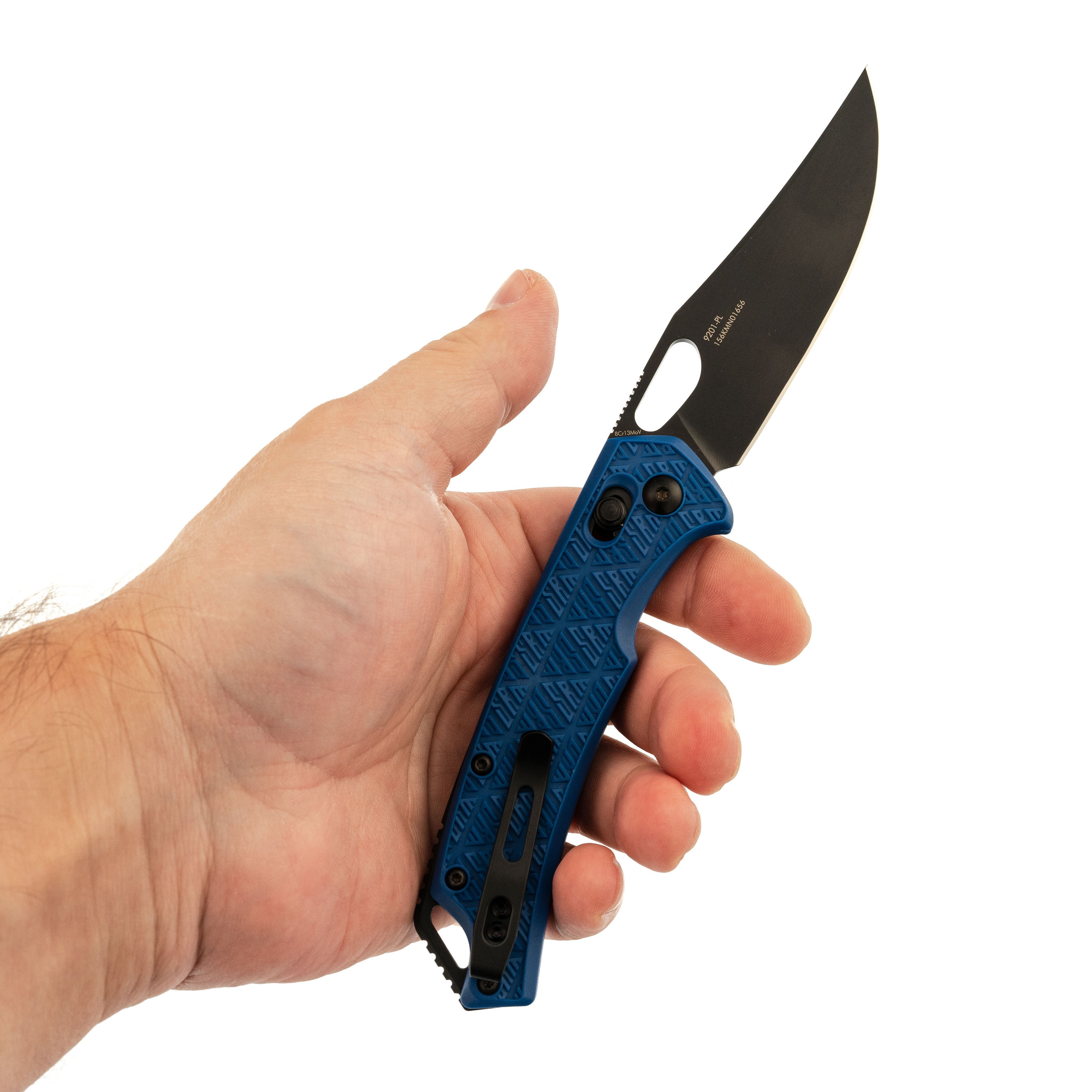 Складной нож SRM 9201, сталь 8Cr13MOV Blackwash, рукоять Blue FRN - фото 6