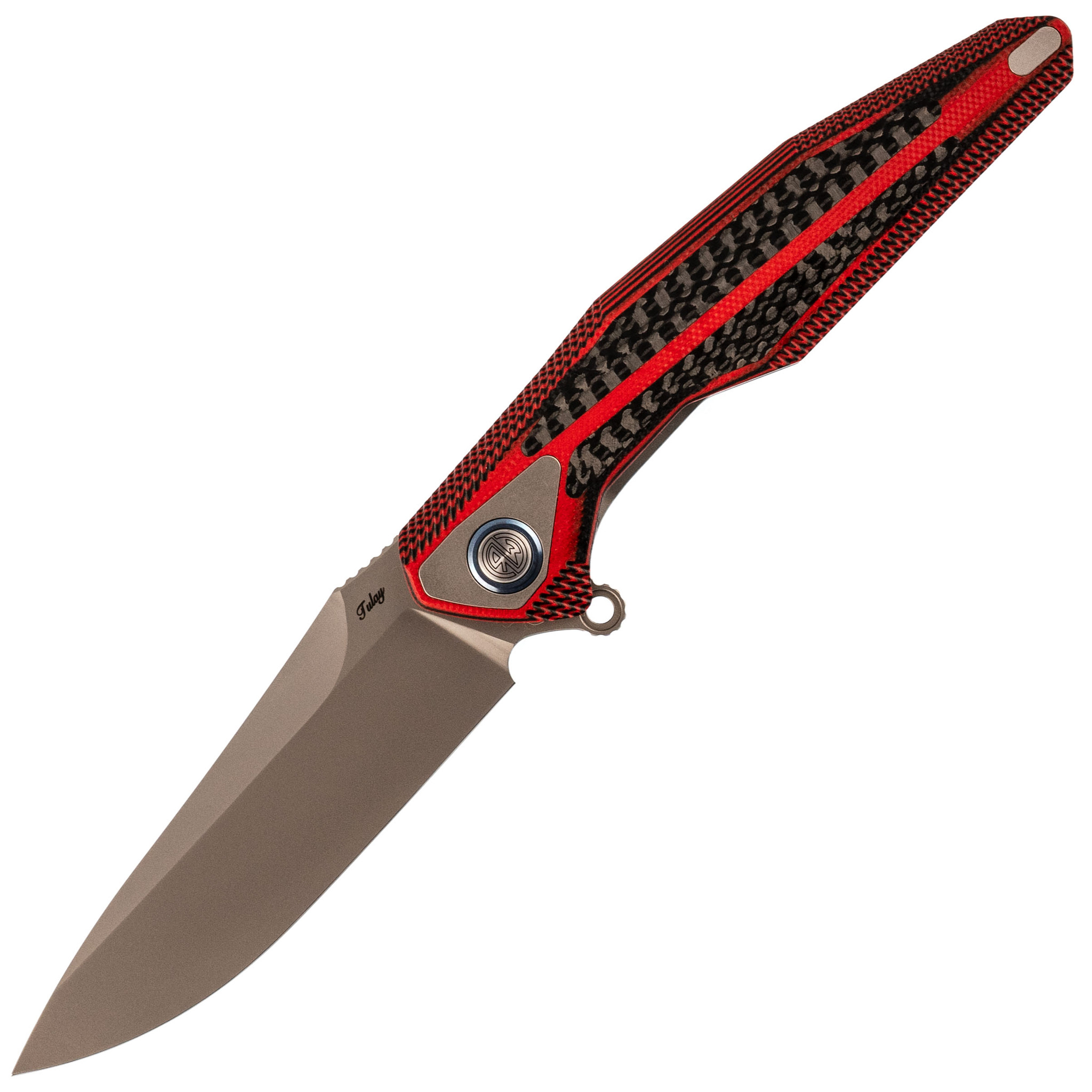 Нож складной Tulay Rikeknife, сталь 154CM, Red G10/Carbon Fiber - фото 1