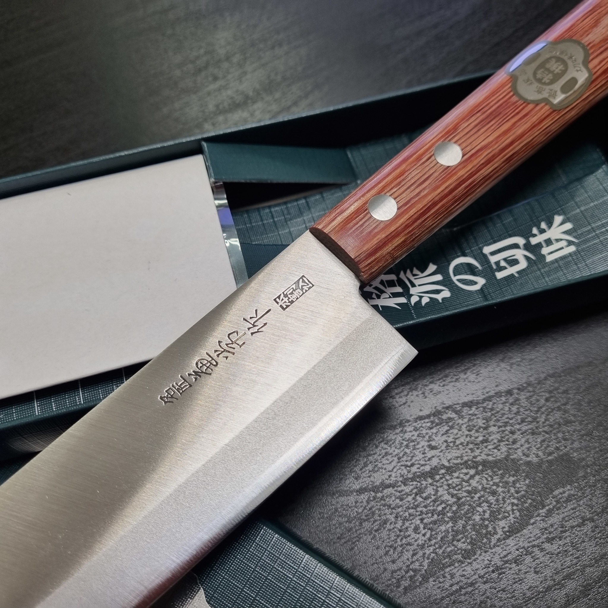 Нож кухонный Накири 135 мм, сталь Shirogami 2/SUS410, рукоять plywood - фото 3