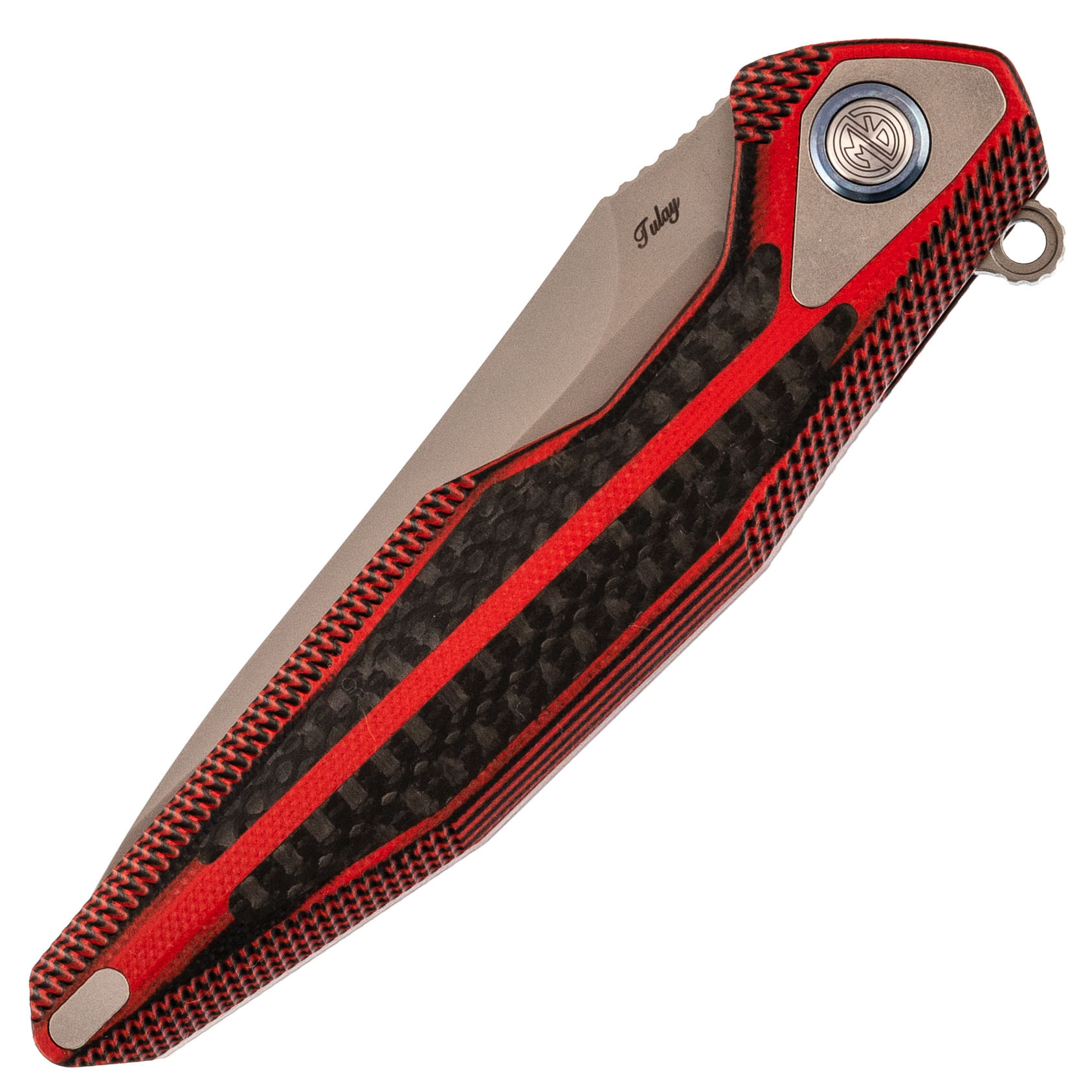 Нож складной Tulay Rikeknife, сталь 154CM, Red G10/Carbon Fiber - фото 7