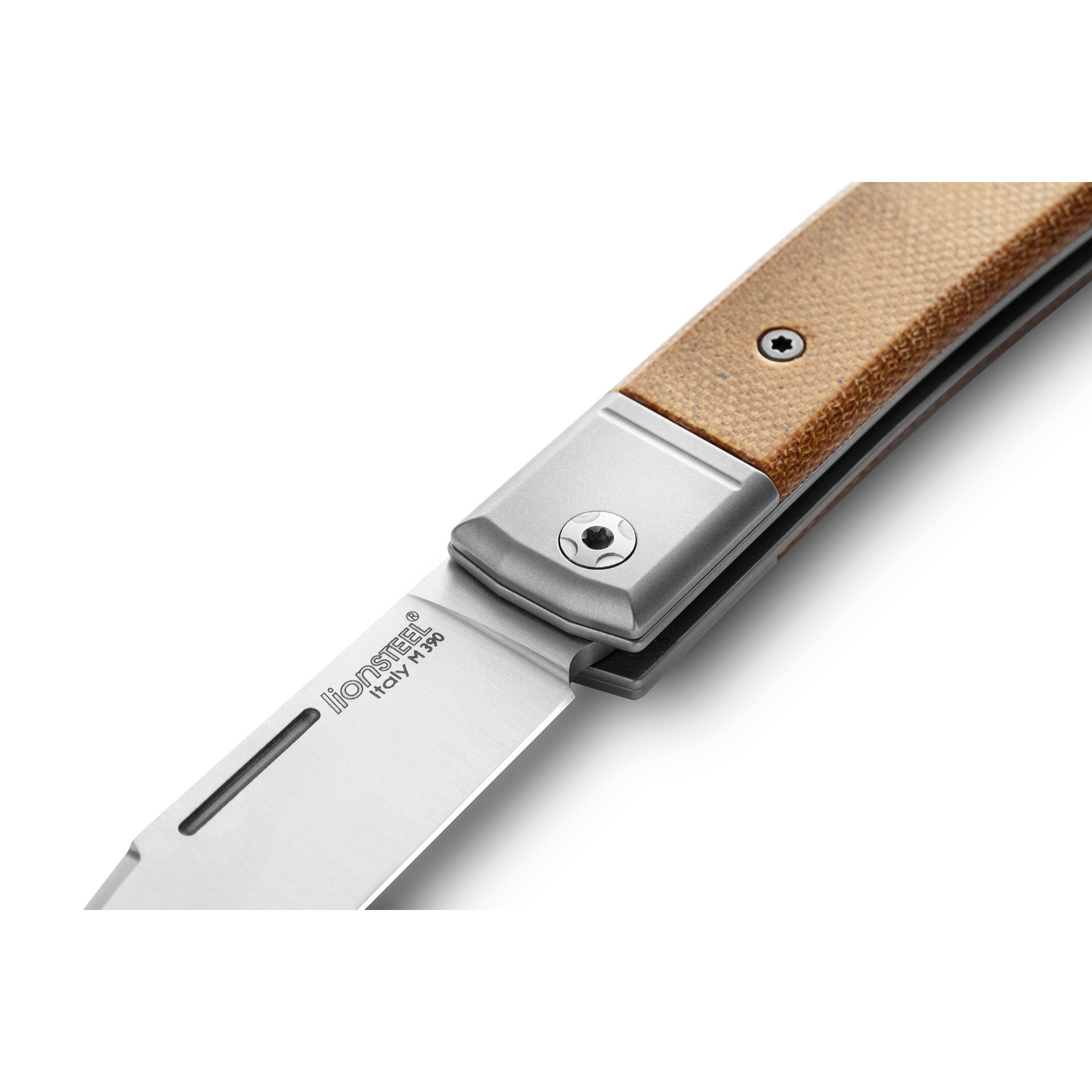 Складной нож LionSteel BestMan Clip, сталь M390, рукоять Natural micarta - фото 3