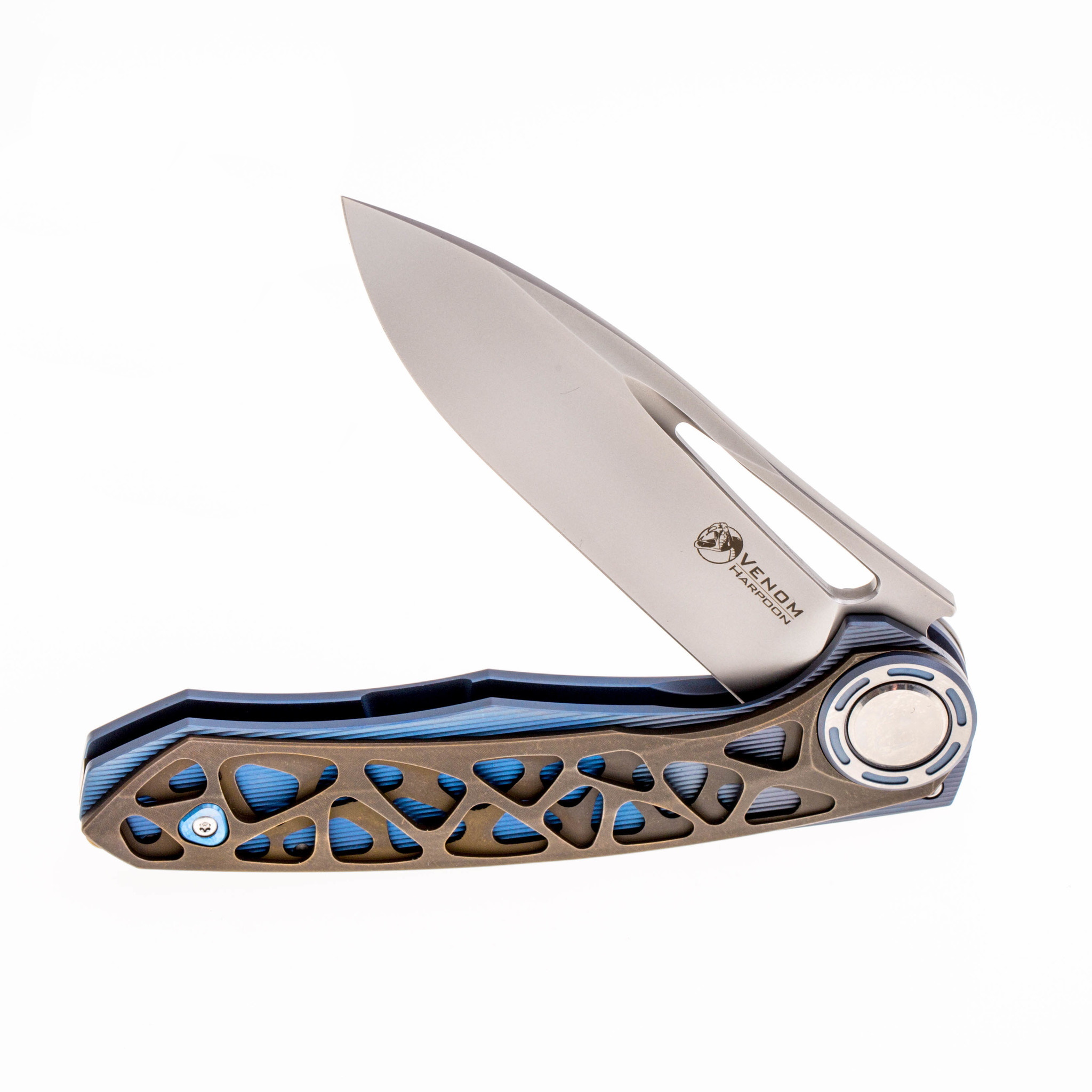 Складной нож Harpoon (Гарпун) от Kevin John, сталь M390, синий от Ножиков