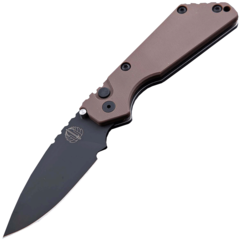 Фото Автоматический складной нож Pro-Tech Pro-Strider SnG Auto, клинок черный, сталь 154CM, рукоять сталь/коричневый G10