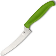 Фото Универсальный кухонный нож Spyderco Z-Cut Offset Kitchen Green, сталь CTS™ - BD1 Alloy, рукоять зеленый полипропилен