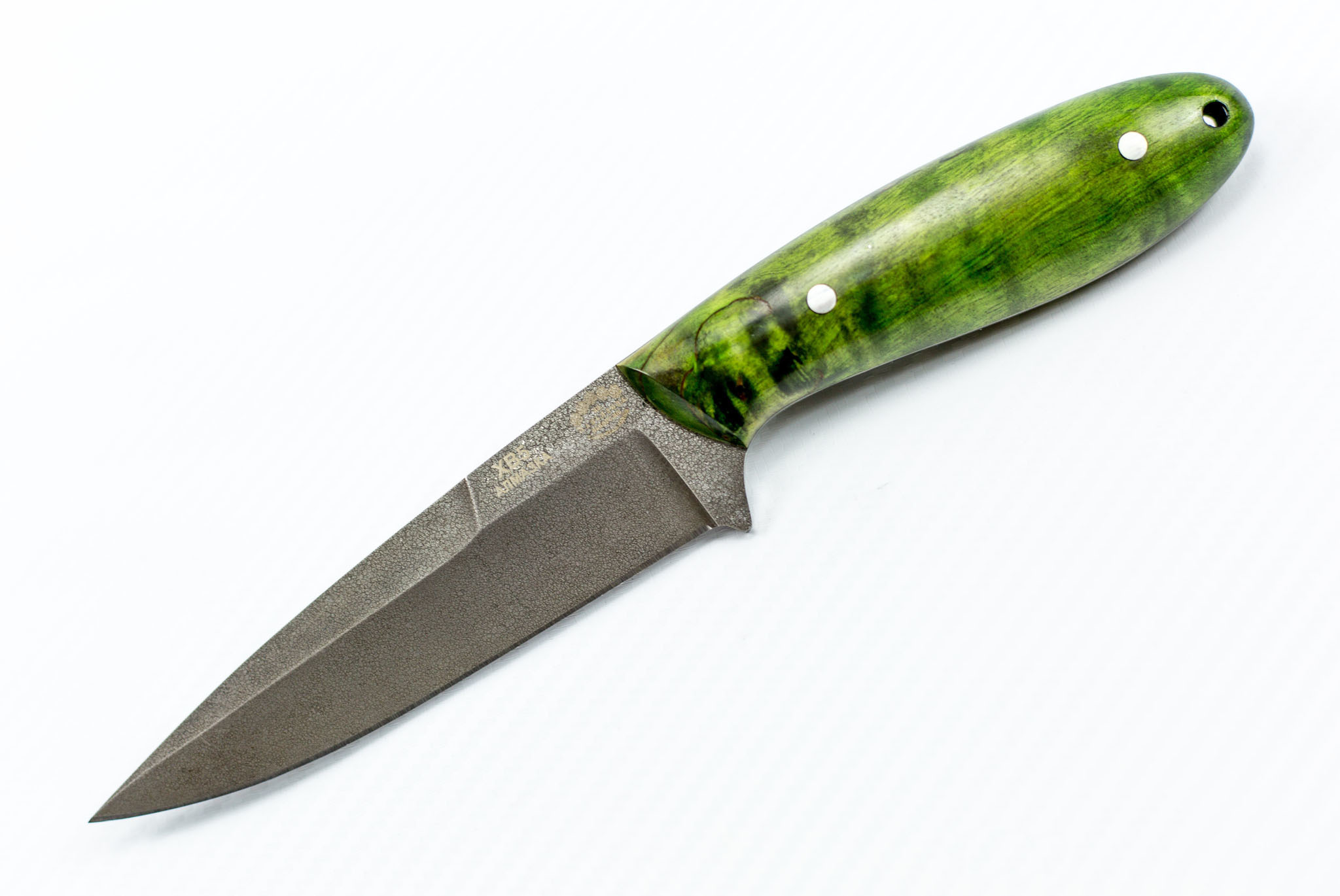фото Нож лис, сталь хв5, рукоять карельская береза кузница завьялова