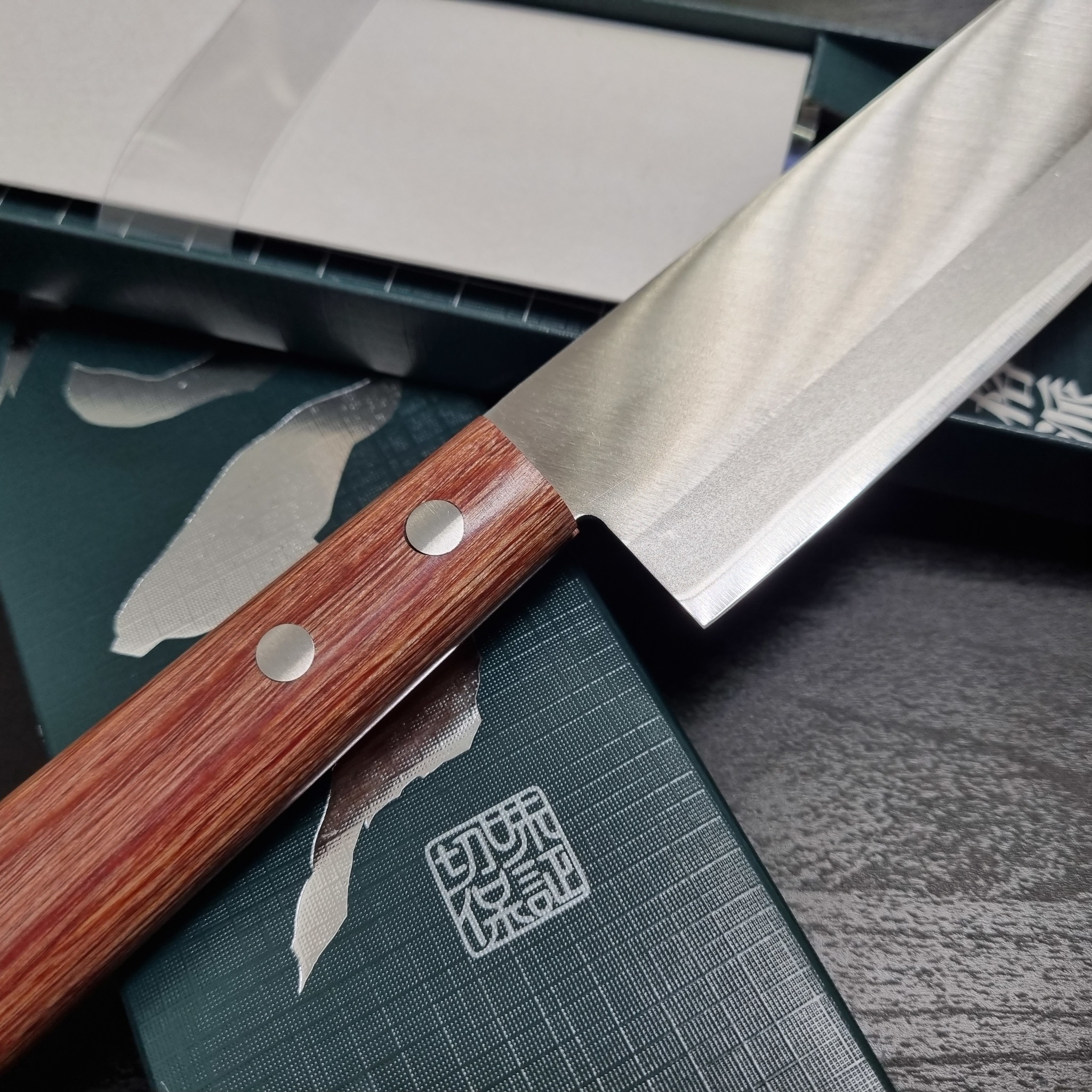 Нож кухонный Накири 135 мм, сталь Shirogami 2/SUS410, рукоять plywood - фото 7